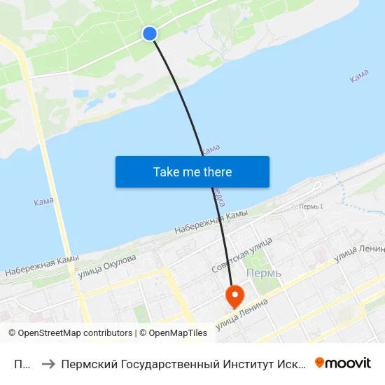 Пляж to Пермский Государственный Институт Искусства И Культуры map