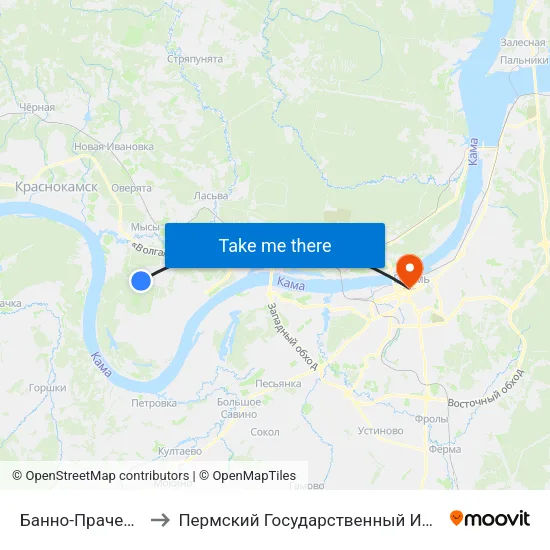 Банно-Прачечный Комбинат to Пермский Государственный Институт Искусства И Культуры map