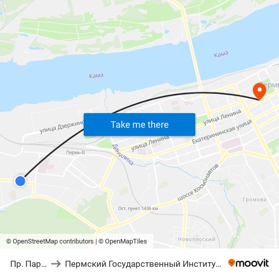 Пр. Парковый to Пермский Государственный Институт Искусства И Культуры map