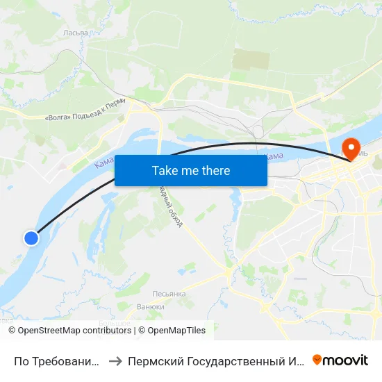 По Требованию (С/Х Оборино) to Пермский Государственный Институт Искусства И Культуры map