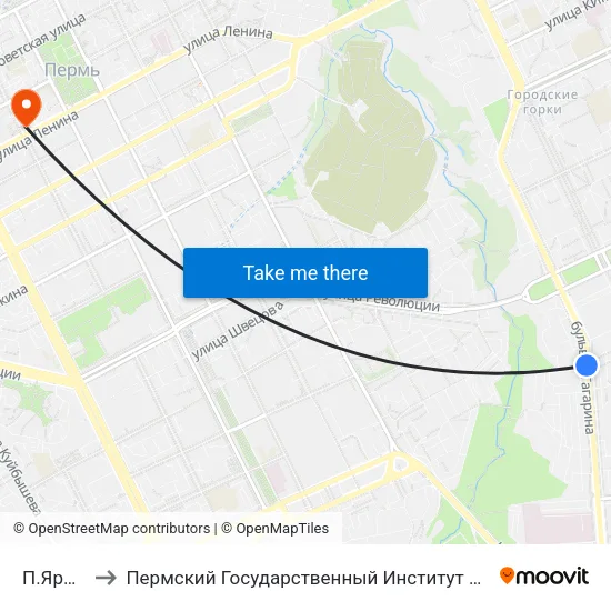 П.Ярмарка to Пермский Государственный Институт Искусства И Культуры map