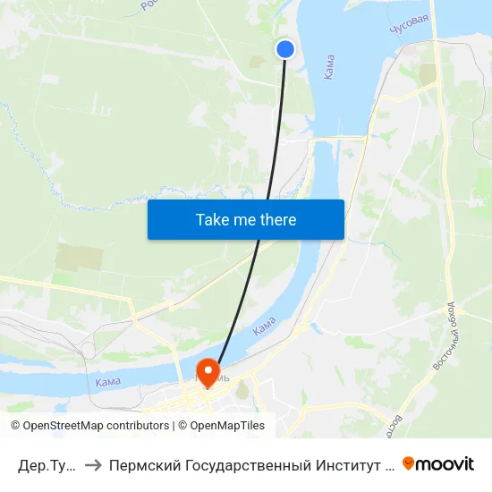 Дер.Турбино to Пермский Государственный Институт Искусства И Культуры map