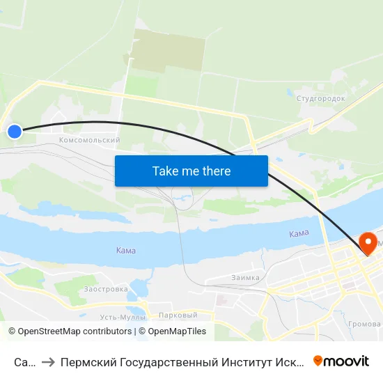 Сады to Пермский Государственный Институт Искусства И Культуры map