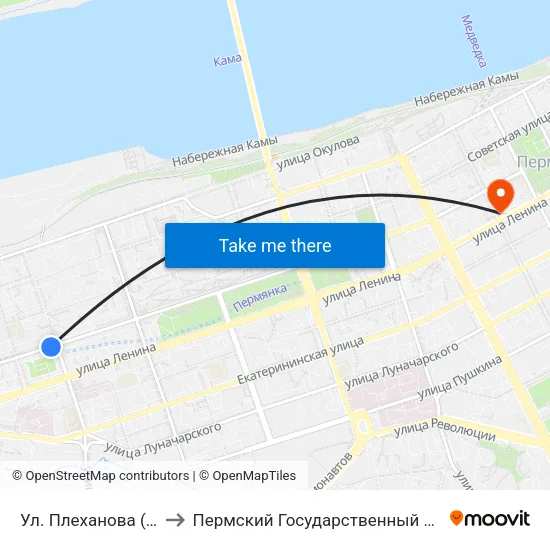 Ул. Плеханова (Петропавловская to Пермский Государственный Институт Искусства И Культуры map