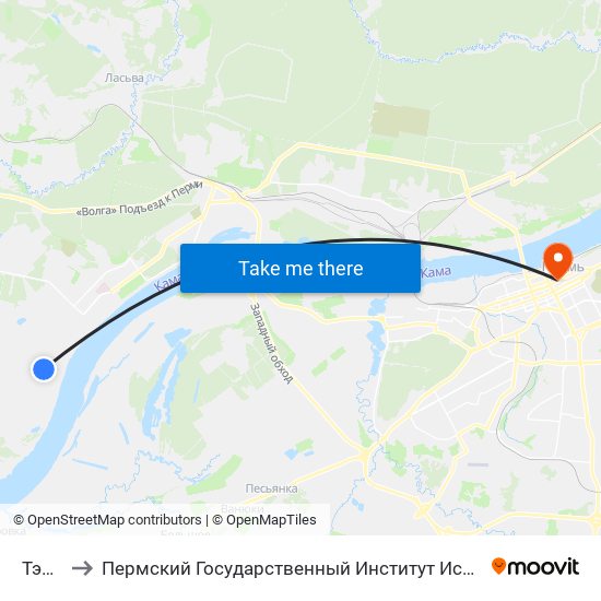 Тэц-17 to Пермский Государственный Институт Искусства И Культуры map