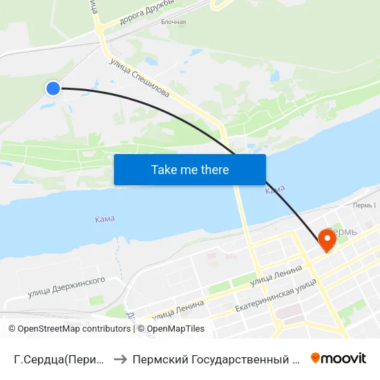 Г.Сердца(Перинатальный Центр) to Пермский Государственный Институт Искусства И Культуры map