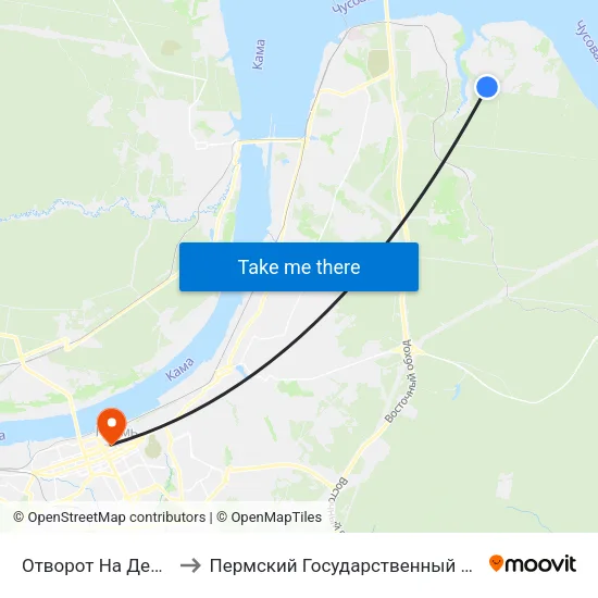 Отворот На Деревню Голованово to Пермский Государственный Институт Искусства И Культуры map