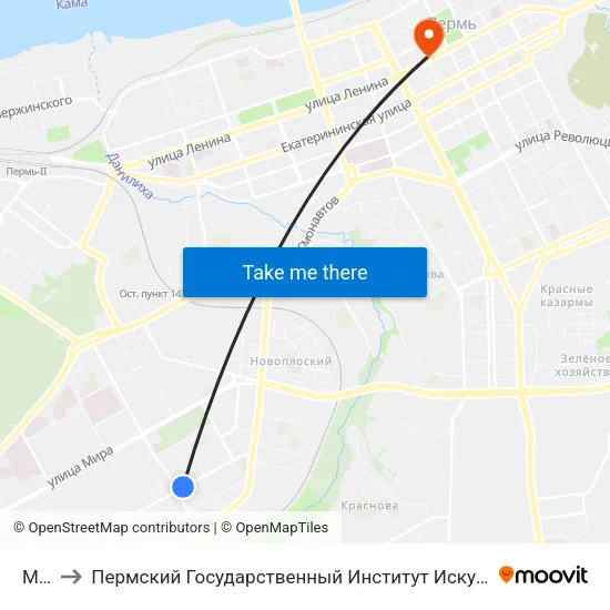 Мжк to Пермский Государственный Институт Искусства И Культуры map