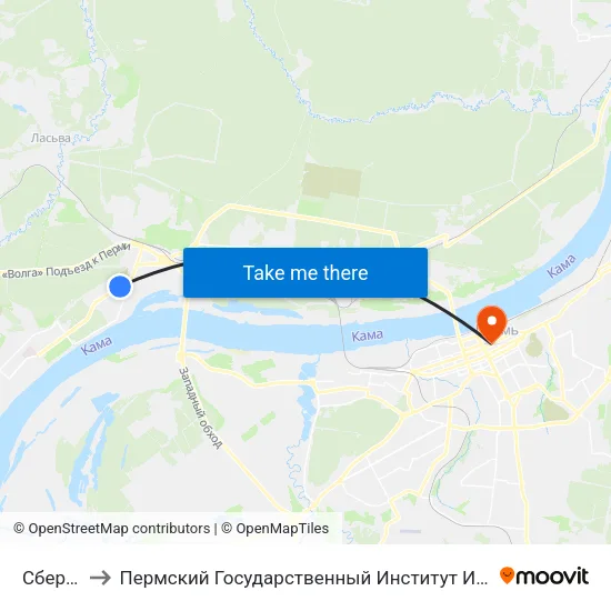 Сбербанк to Пермский Государственный Институт Искусства И Культуры map
