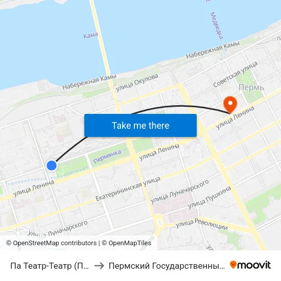 Па Театр-Театр (По Ул. Петропавловская) to Пермский Государственный Институт Искусства И Культуры map