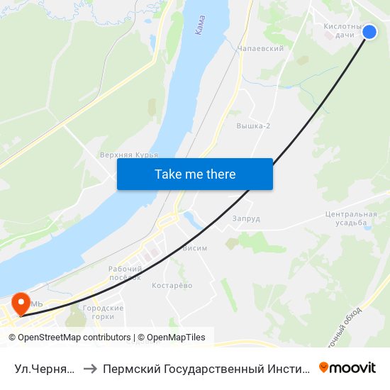 Ул.Черняховского to Пермский Государственный Институт Искусства И Культуры map