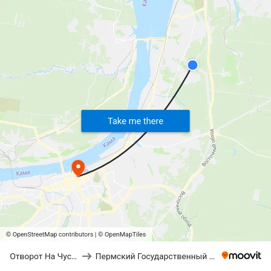 Отворот На Чусовской Водозабор to Пермский Государственный Институт Искусства И Культуры map