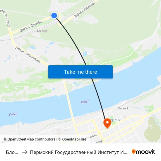 Блочная to Пермский Государственный Институт Искусства И Культуры map