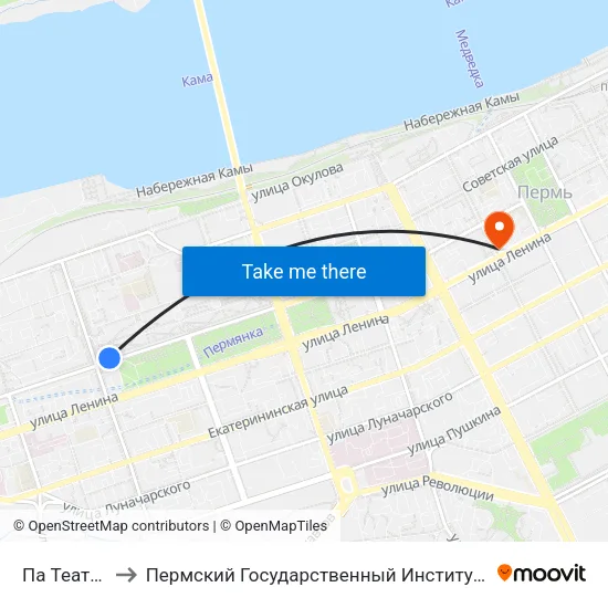 Па Театр-Театр to Пермский Государственный Институт Искусства И Культуры map