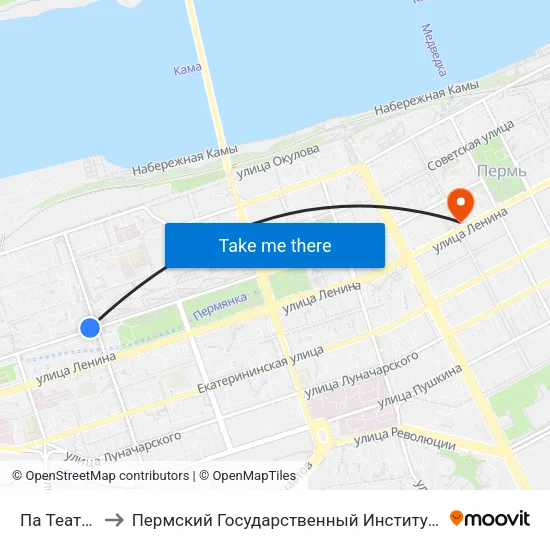 Па Театр-Театр to Пермский Государственный Институт Искусства И Культуры map