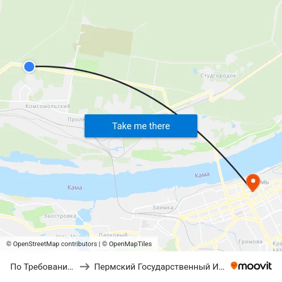 По Требованию (Ул. Якутская) to Пермский Государственный Институт Искусства И Культуры map