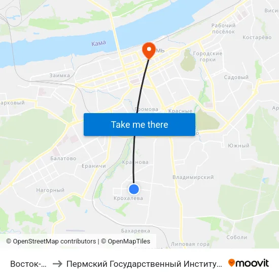 Восток-Сервис to Пермский Государственный Институт Искусства И Культуры map