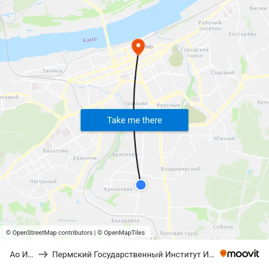 Ао Инкар to Пермский Государственный Институт Искусства И Культуры map