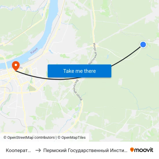 Кооператив Лесное to Пермский Государственный Институт Искусства И Культуры map