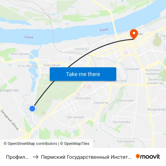 Профилакторий to Пермский Государственный Институт Искусства И Культуры map