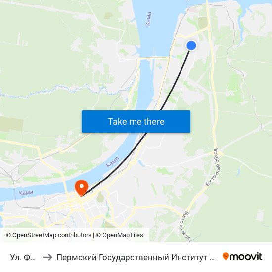 Ул. Фрунзе to Пермский Государственный Институт Искусства И Культуры map