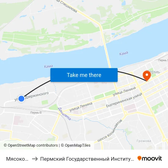 Мясокомбинат to Пермский Государственный Институт Искусства И Культуры map