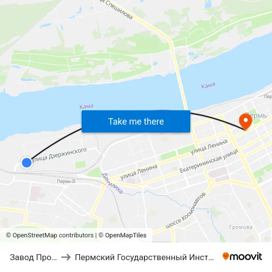 Завод Профнастила to Пермский Государственный Институт Искусства И Культуры map