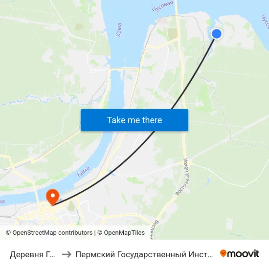 Деревня Голованово to Пермский Государственный Институт Искусства И Культуры map