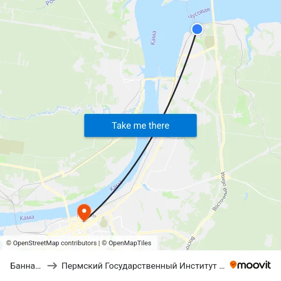 Банная Гора to Пермский Государственный Институт Искусства И Культуры map