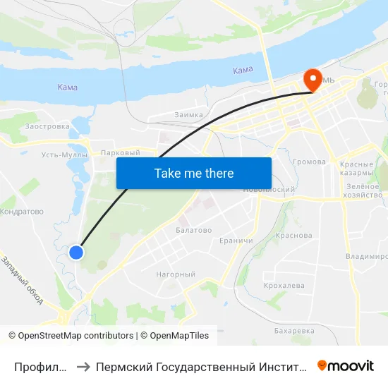 Профилакторий to Пермский Государственный Институт Искусства И Культуры map