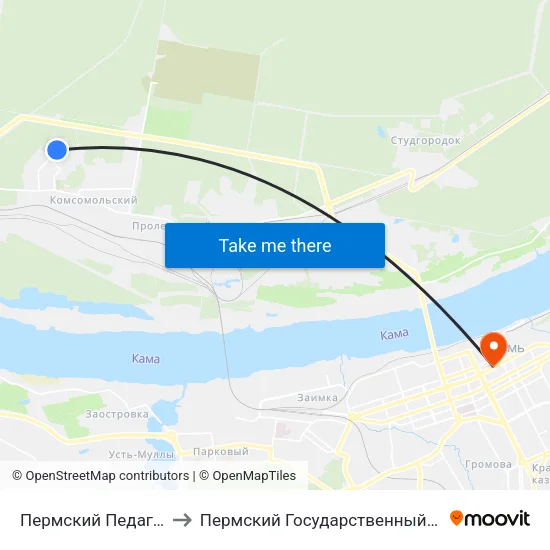 Пермский Педагогический Колледж to Пермский Государственный Институт Искусства И Культуры map