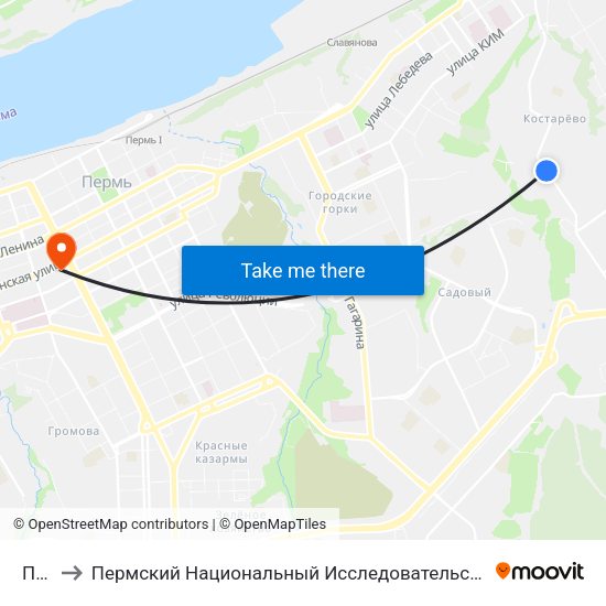 Почта to Пермский Национальный Исследовательский Политехнический Университет map