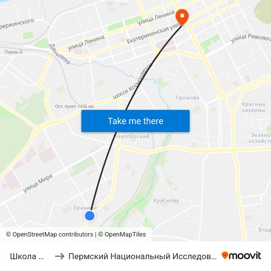 Школа № 3 (Ераничи) to Пермский Национальный Исследовательский Политехнический Университет map