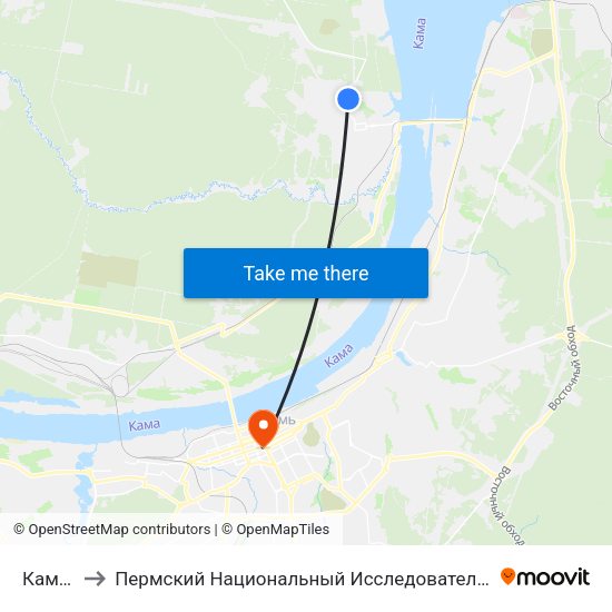 Камкабель to Пермский Национальный Исследовательский Политехнический Университет map