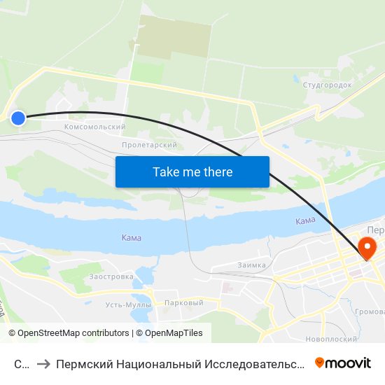 Сады to Пермский Национальный Исследовательский Политехнический Университет map
