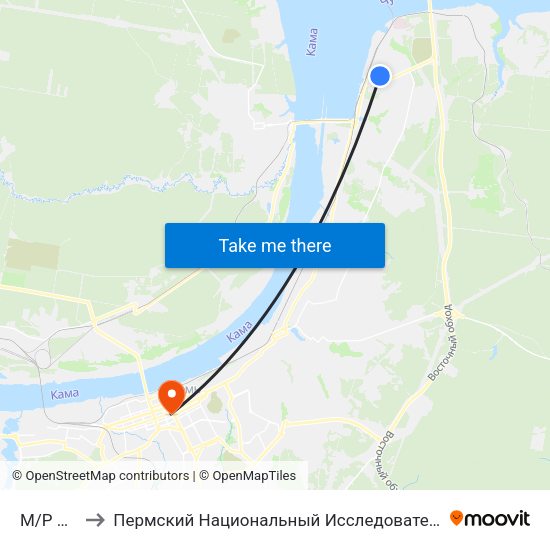 М/Р Левшино to Пермский Национальный Исследовательский Политехнический Университет map