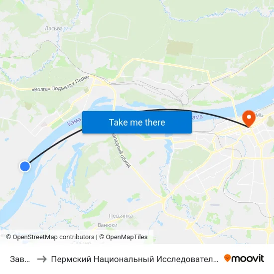 Завод Жби to Пермский Национальный Исследовательский Политехнический Университет map