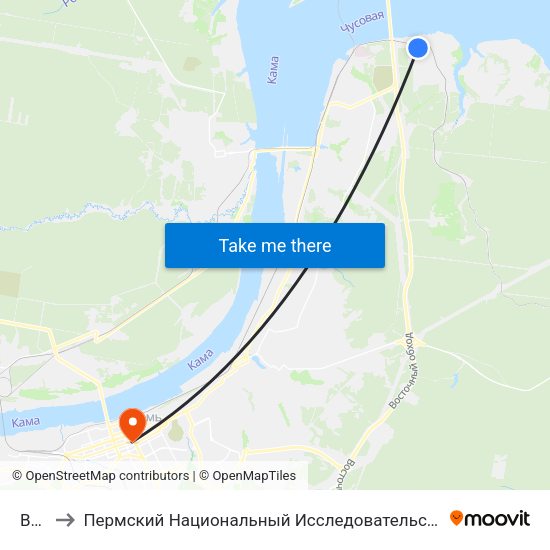 Внииб to Пермский Национальный Исследовательский Политехнический Университет map