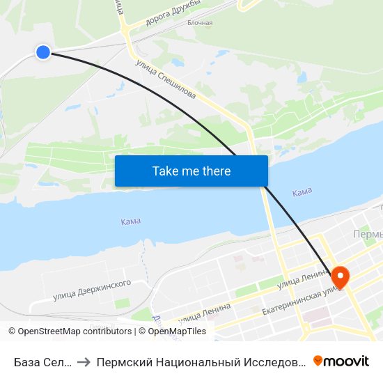 База Сельхозтехники to Пермский Национальный Исследовательский Политехнический Университет map