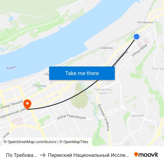 По Требованию (Ул. Грачева) to Пермский Национальный Исследовательский Политехнический Университет map