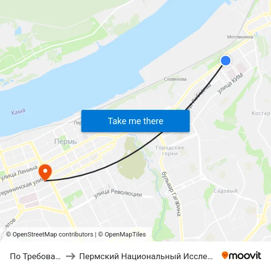 По Требованию (Ул. Грачева) to Пермский Национальный Исследовательский Политехнический Университет map
