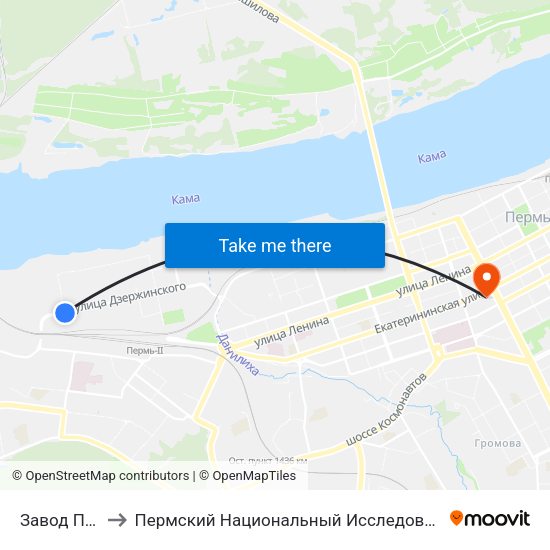 Завод Профнастила to Пермский Национальный Исследовательский Политехнический Университет map