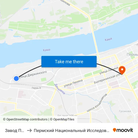 Завод Профнастила to Пермский Национальный Исследовательский Политехнический Университет map