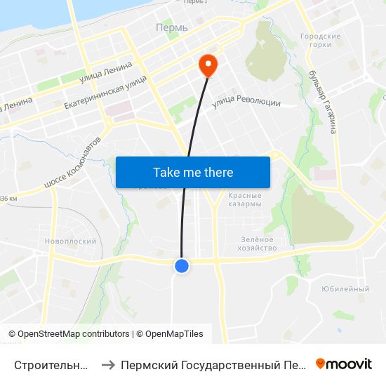Строительный Факультет to Пермский Государственный Педагогический Университет map