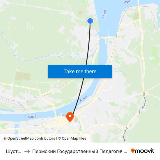 Шустовка to Пермский Государственный Педагогический Университет map