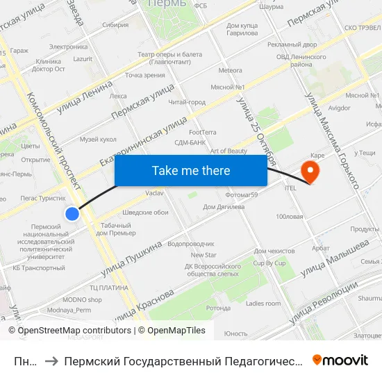 Пнипу to Пермский Государственный Педагогический Университет map