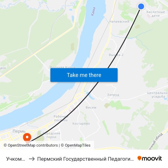 Учкомбинат to Пермский Государственный Педагогический Университет map