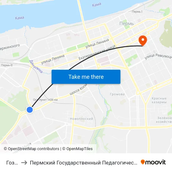 Гознак to Пермский Государственный Педагогический Университет map