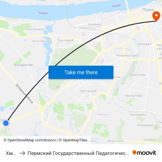 Хмели to Пермский Государственный Педагогический Университет map