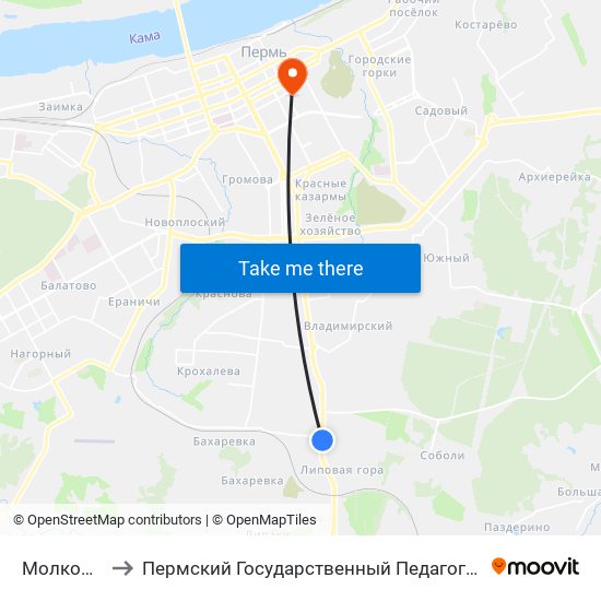 Молкомбинат to Пермский Государственный Педагогический Университет map
